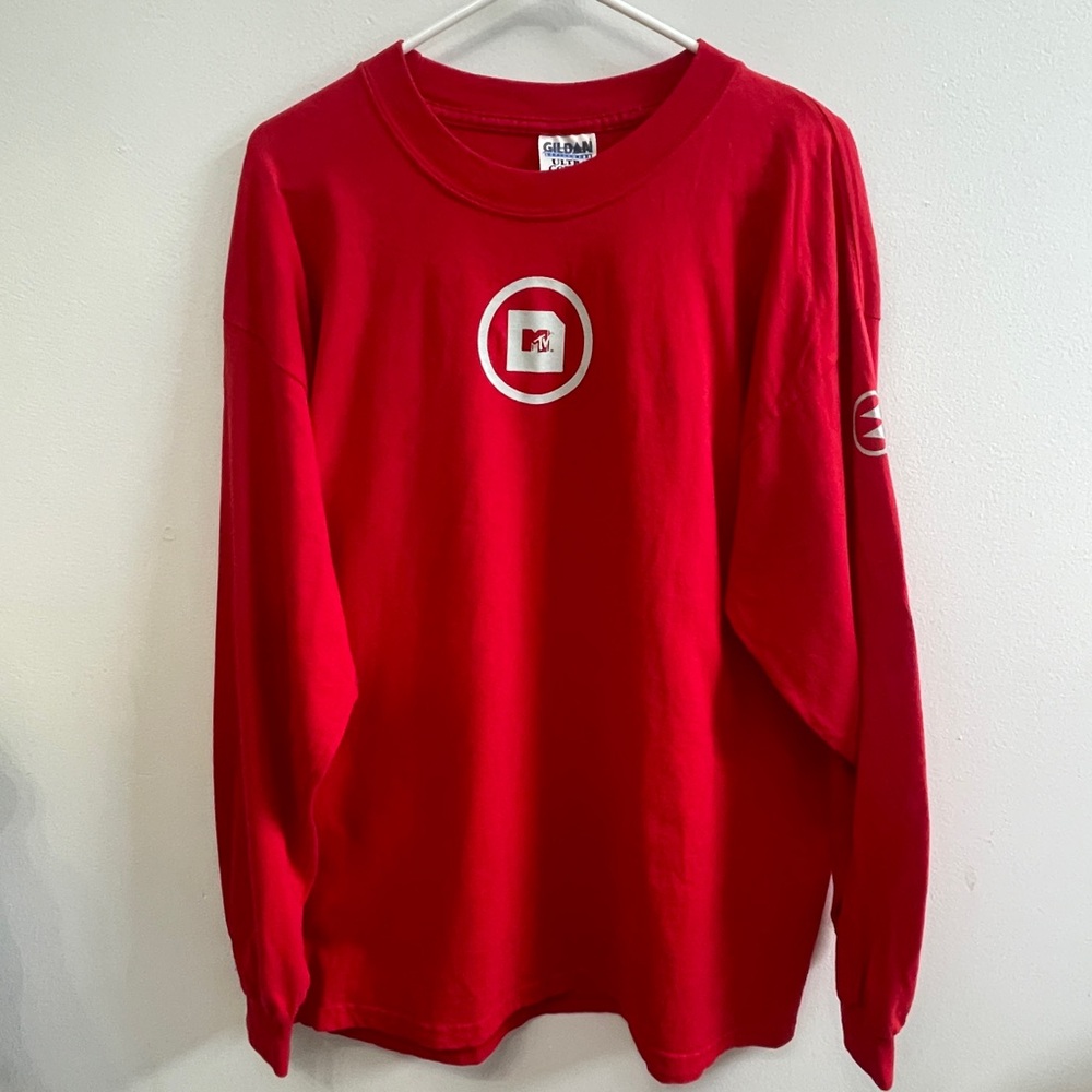 Mtv Gildan Red Vintage Long Sleeve Mens XL
